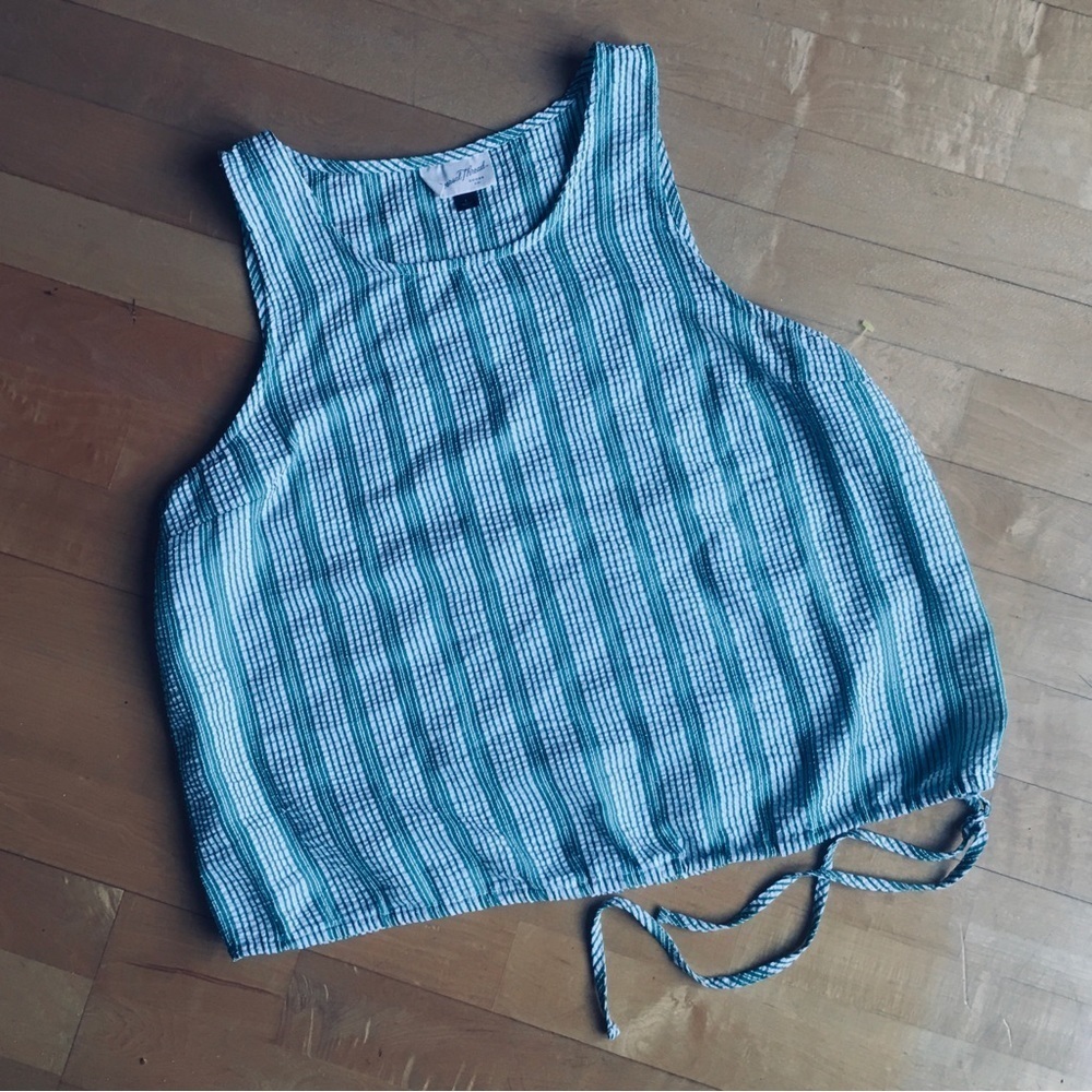 Universal Thread Striped, Drawstring Hem Tank Top… - image 2